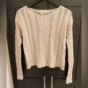 💫 💛 Denim&Supply Ralph Lauren Cable Knit Crochet 100% Cotton Sweater XS EUC